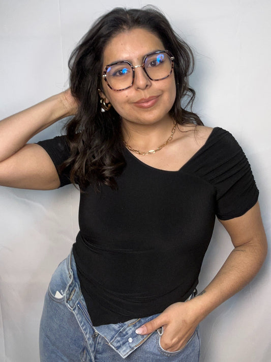 Body Nicole Negro Manga Corta