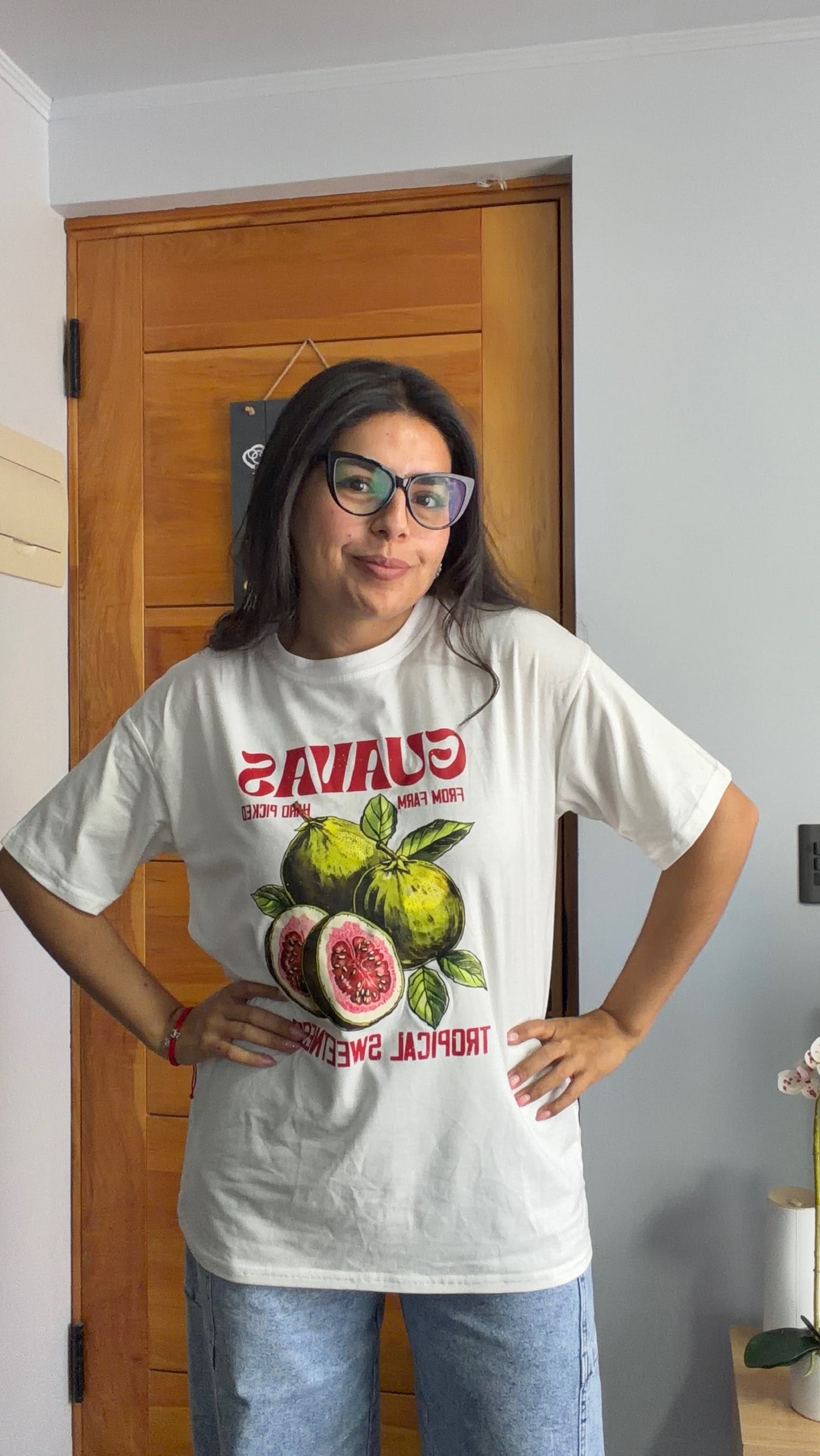 Polera Oversize Tropical Blanco