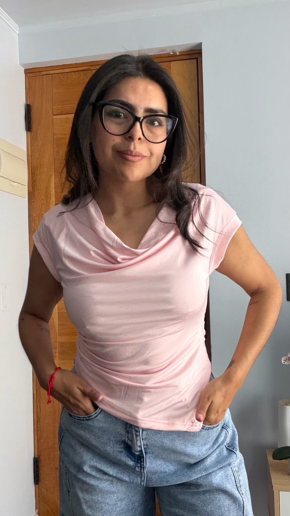 Polera Asimetrica Rosado
