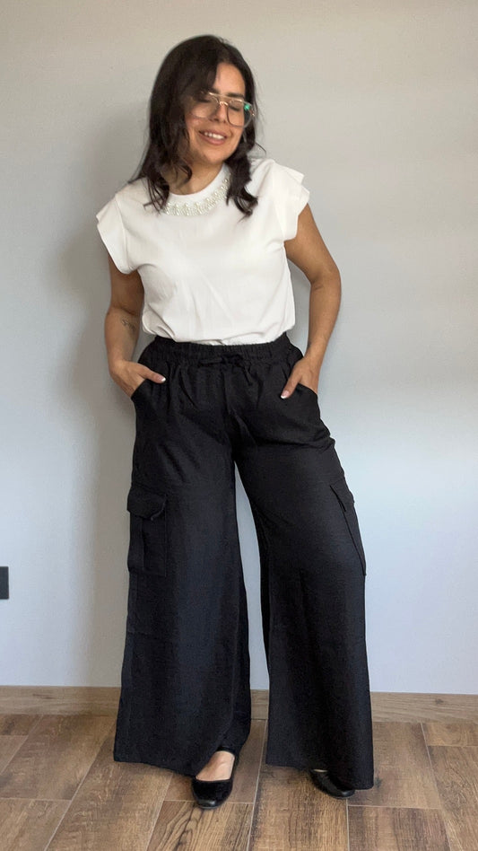 Pantalon Cargo Verano Negro