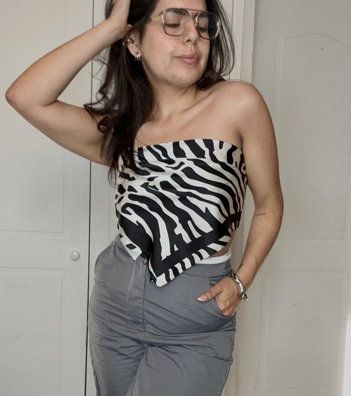 Pañuelo Satín Print Cebra