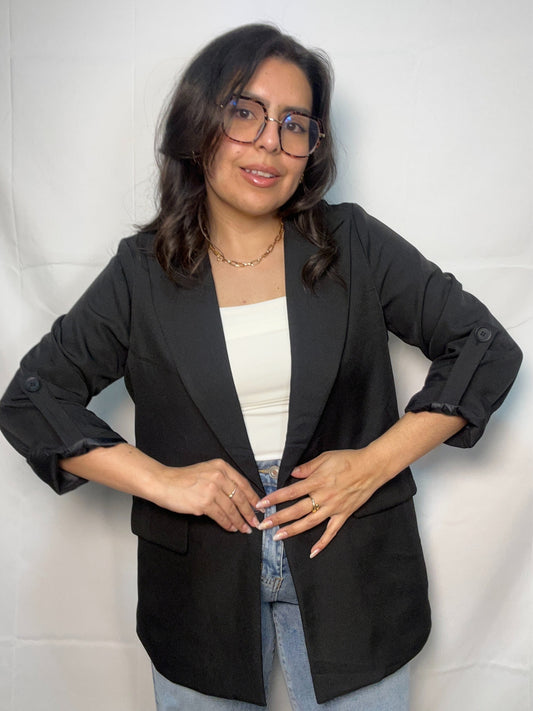 Blazer Valentina Negro Manga 3/4