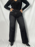 Jeans Diana Negro Deslavado Wide Leg