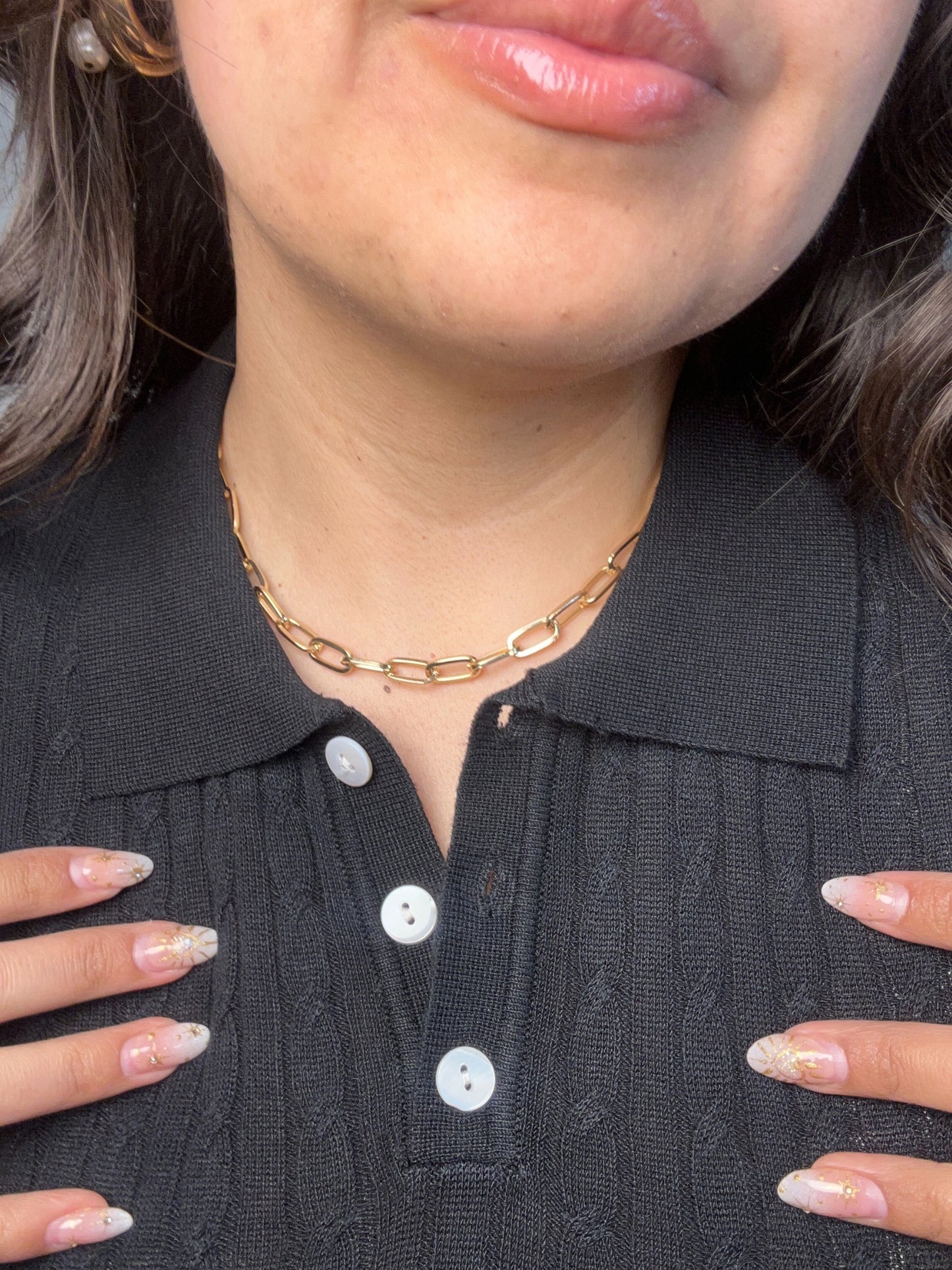 Polera Isabel Negro Manga Corta