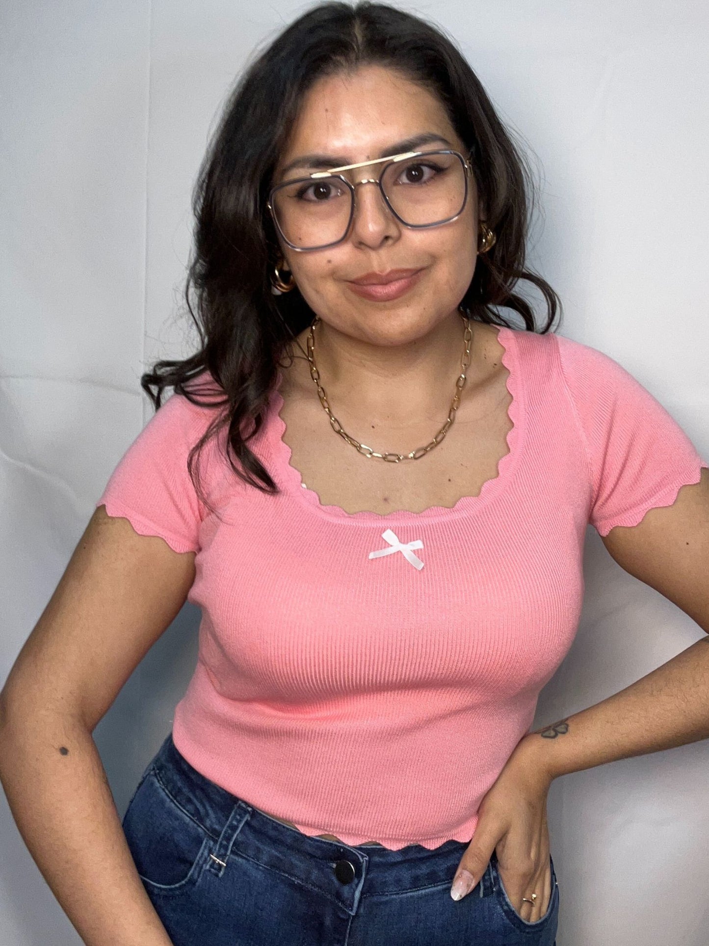 Polera Gloria Rosado Manga Corta