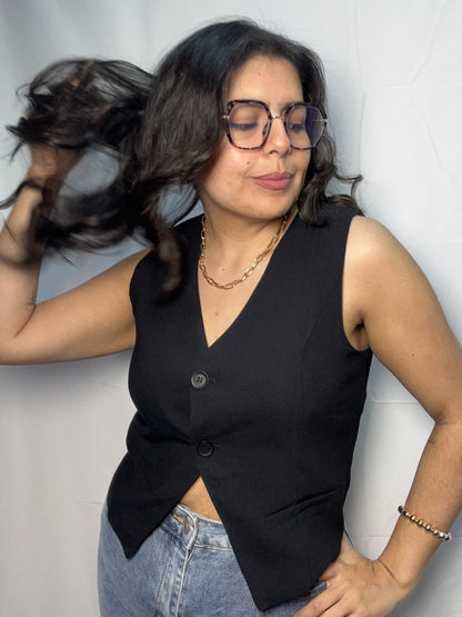 Blazer Camila Negro Sin Mangas