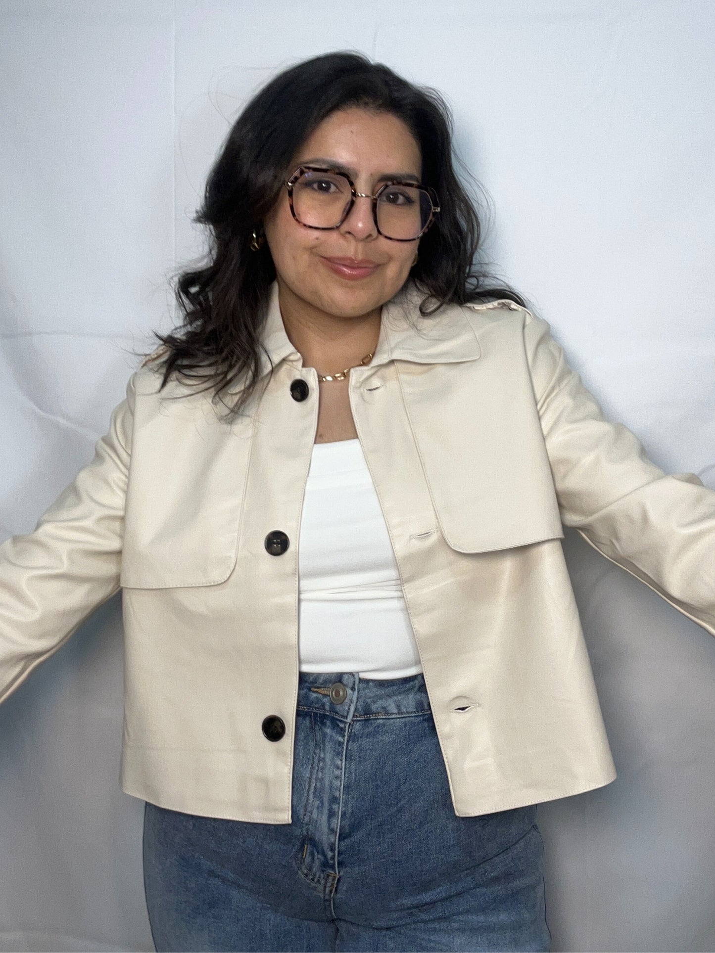 Chaqueta Emma Crema Manga Larga