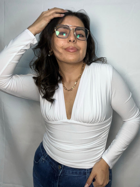 Polera Rocío Blanco Manga Larga