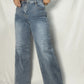Jeans Cristina Celeste Focalizado Wide Leg