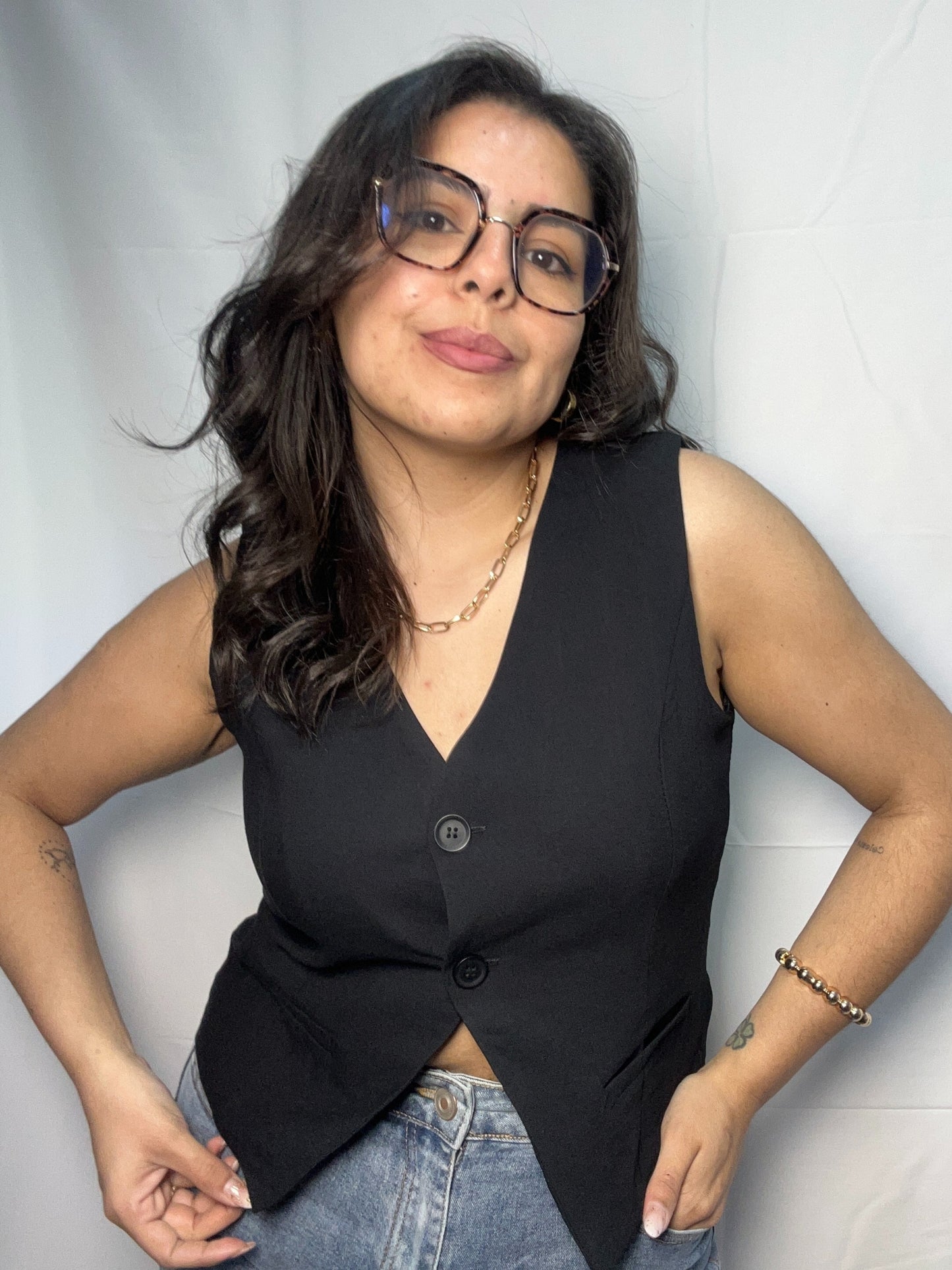 Blazer Camila Negro Sin Mangas