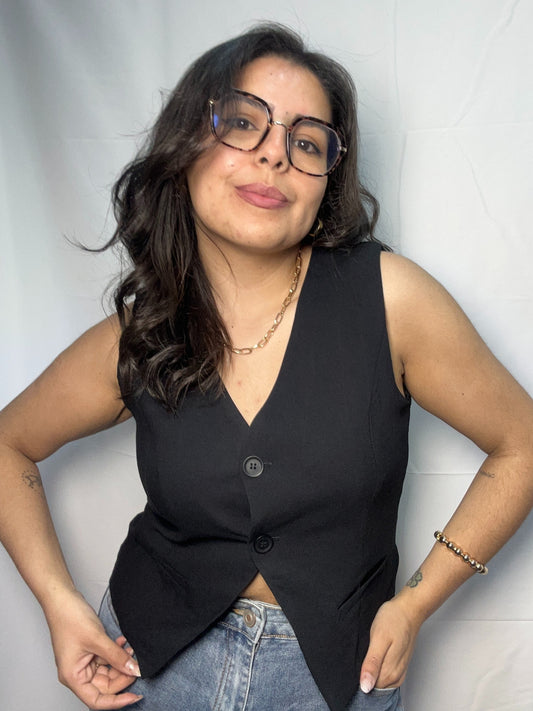 Blazer Camila Negro Sin Mangas