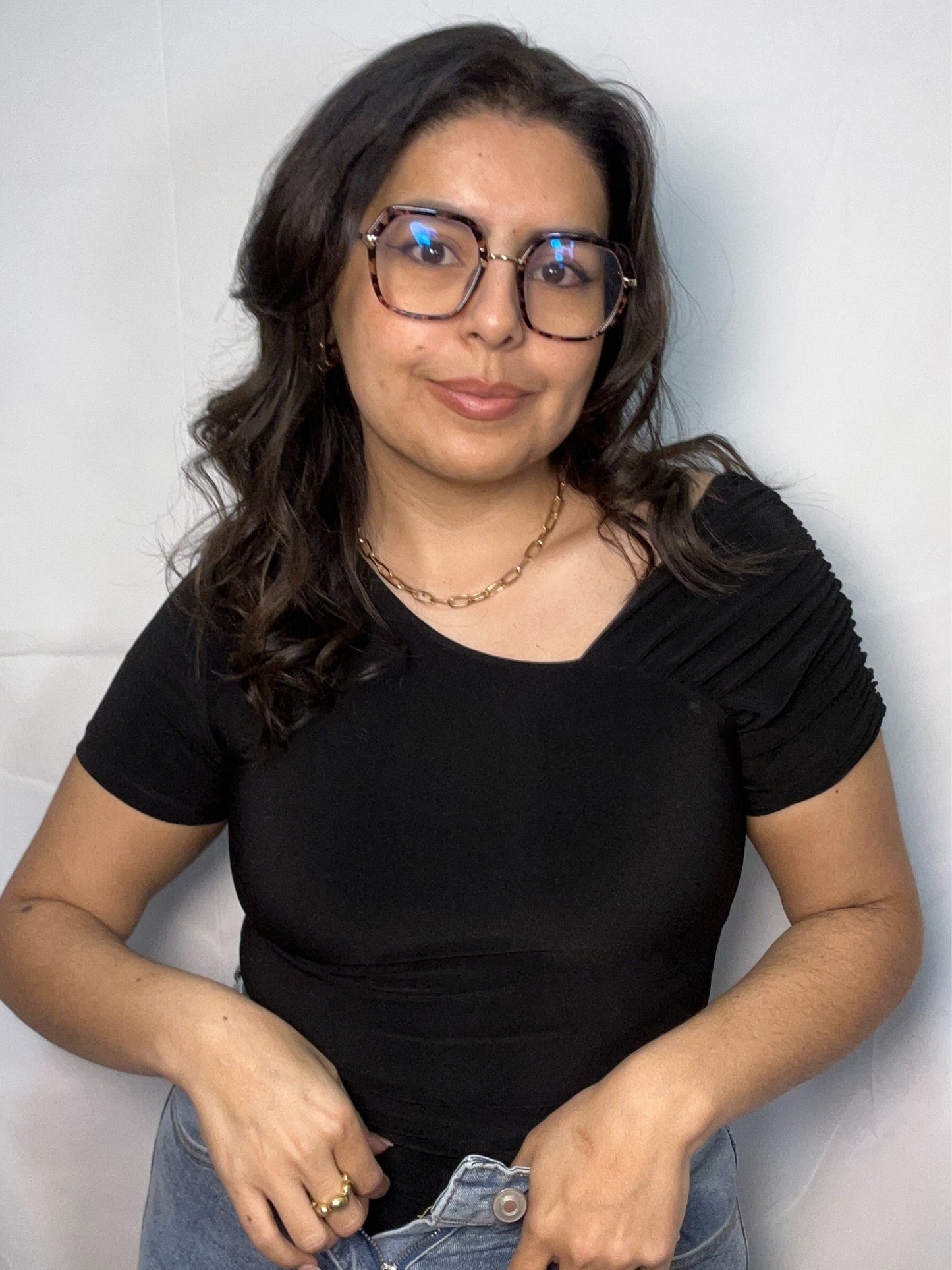 Body Nicole Negro Manga Corta