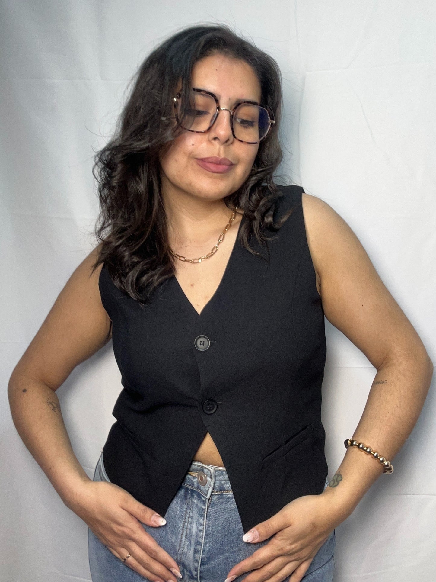 Blazer Camila Negro Sin Mangas