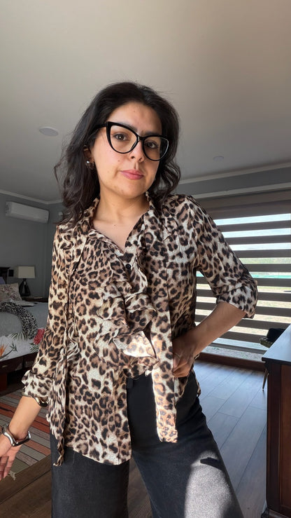 Blusa Olanes Animal Print Leopardo