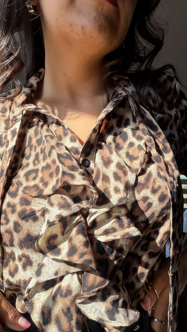 Blusa Olanes Animal Print Leopardo
