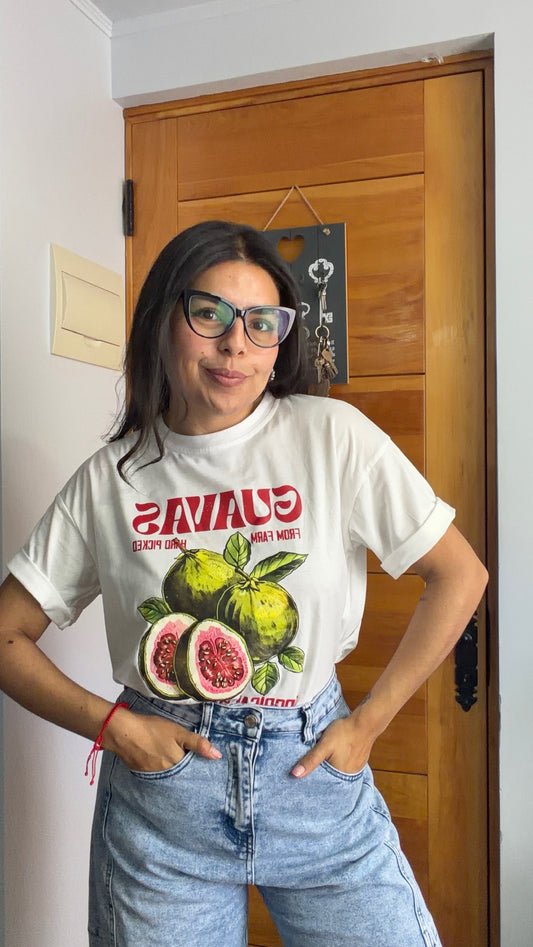 Polera Oversize Tropical Blanco