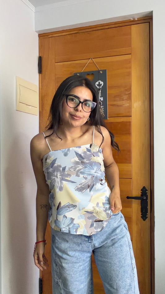 Polera Pañuelo Summer Celeste