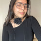 Collar Flor Lazo Negro