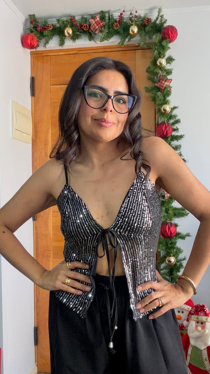 Polera Top Glow Negro