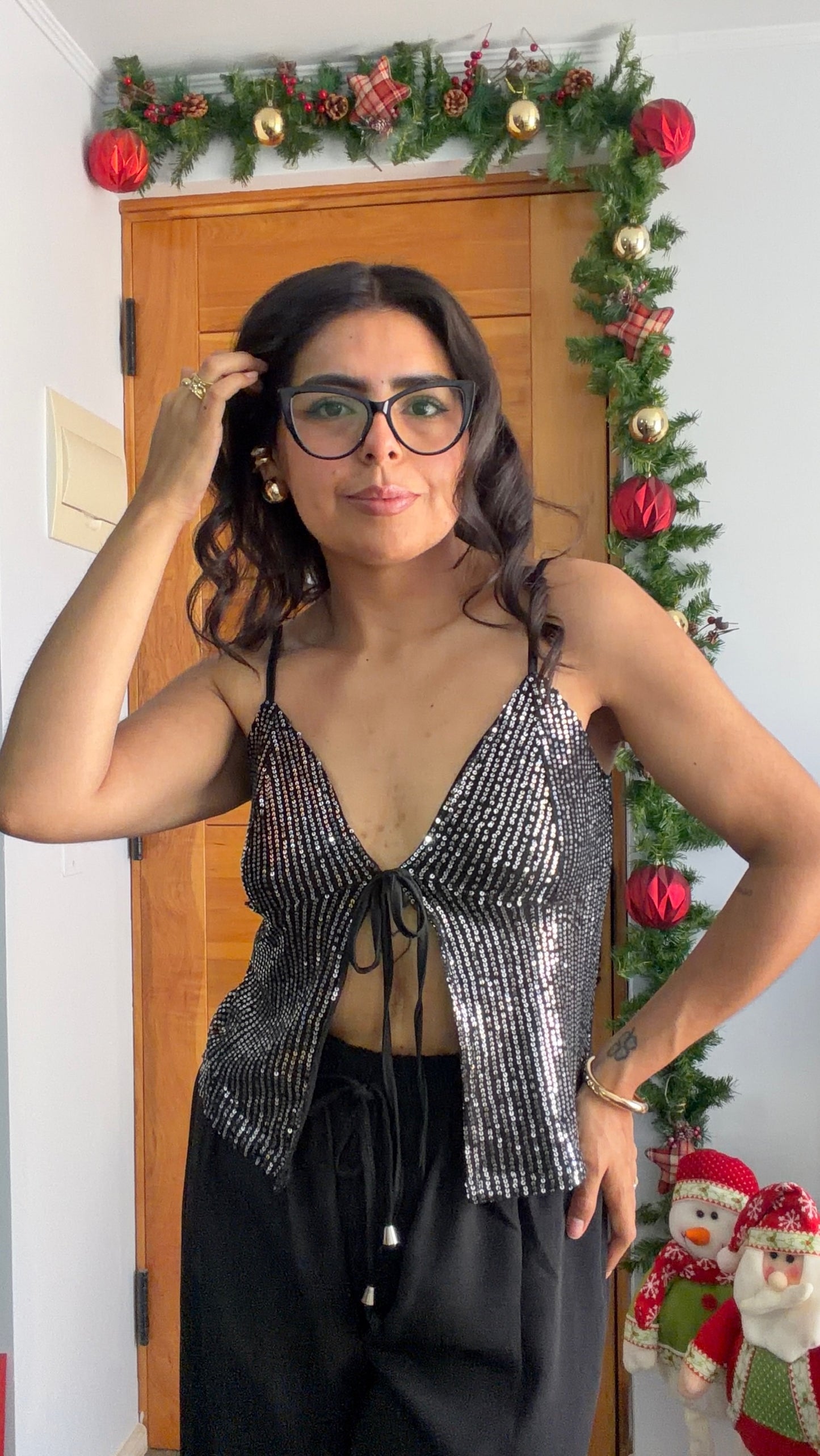 Polera Top Glow Negro