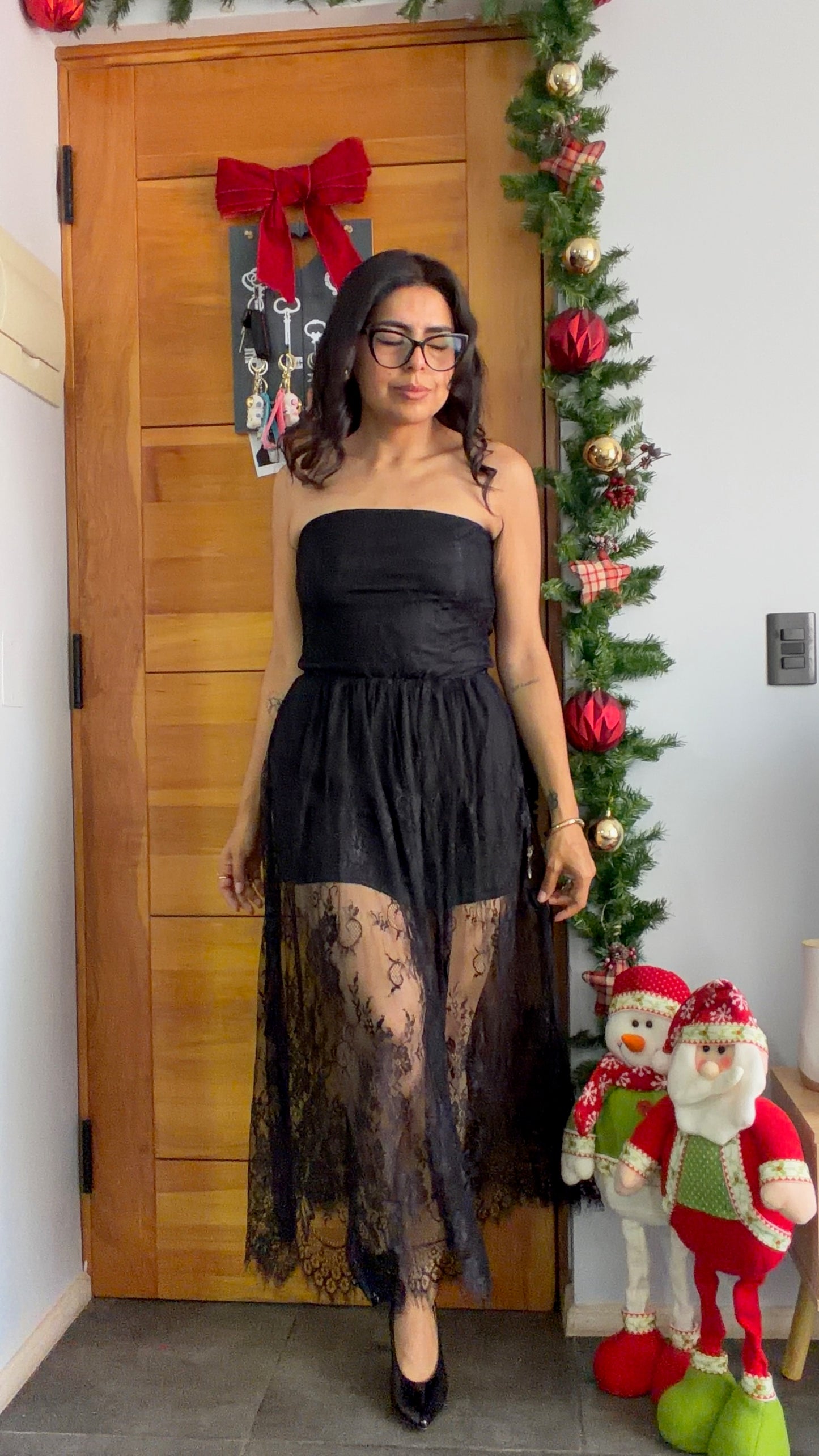 Vestido Bombing Encaje Negro