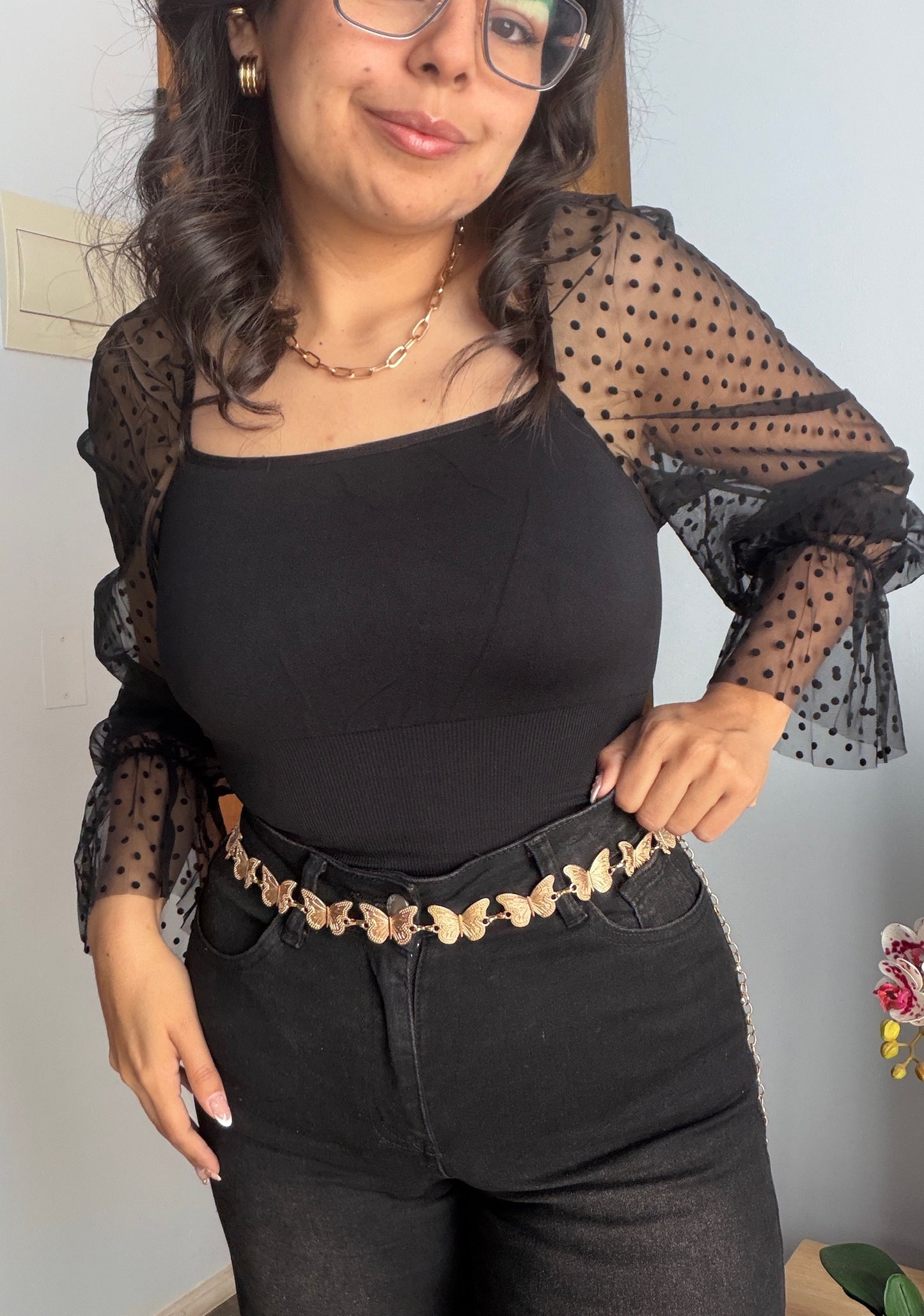 Cinturon Mariposas Dorado