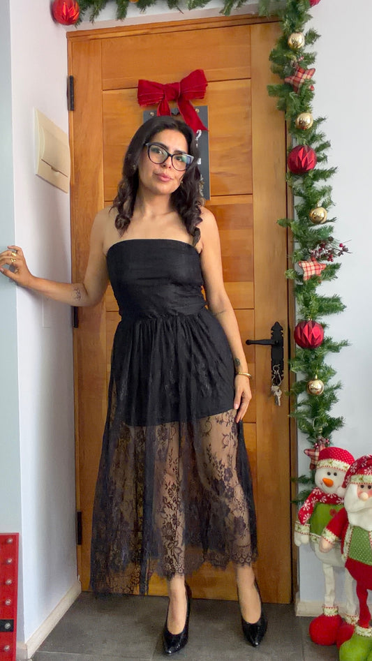 Vestido Bombing Encaje Negro