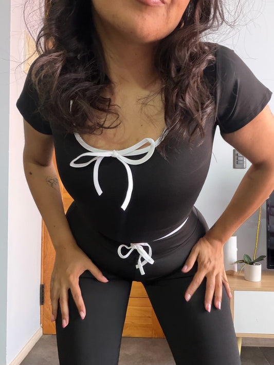 Conjunto Deportivo Polera Negro