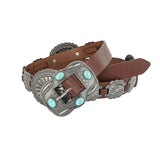 Cinturon Vaquero Turquesa Cafe 115 CM.