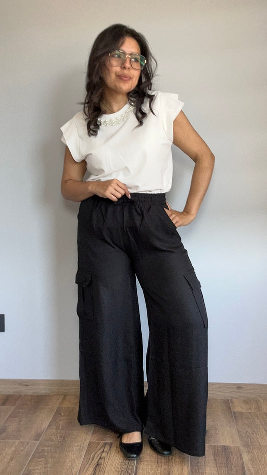 Pantalon Cargo Verano Negro