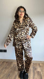 Pijama Satin Madre Leona Leopardo