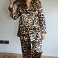 Pijama Satin Madre Leona Leopardo